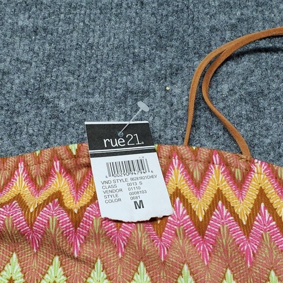 Rue21 Tube Tank Top Womens M Multicolor Chevron Sleeveless Straps Stretch New - Picture 7 of 9